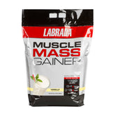 Labrada Muscle Mass Gainer bag in vanilla flavor, high-calorie protein supplement for muscle growth.